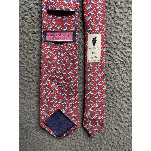 VINEYARD VINES Silk Men's Tie Martha's Vineyard Red Fish Necktie 62" - Picture 4 of 10